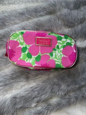 Lily Pulitzer x Estée Lauder Bright Pink and Green Floral Cosmetic Pouch NWOT
